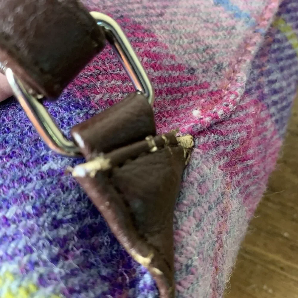Harris Tweed Mini Backpack Glen Appin of Scotland Plaid Wool Adjustable READ